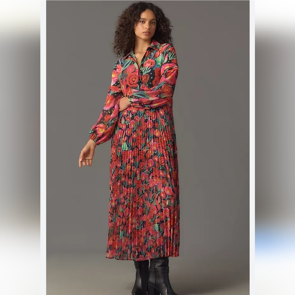 #18 Farm Rio x Anthropologie Pleated Drop-Waist Maxi Dress